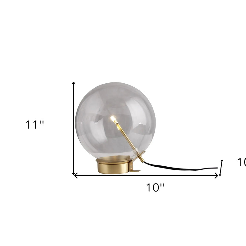 11" Brass Metal Globe Table Lamp Homeroots Lighting