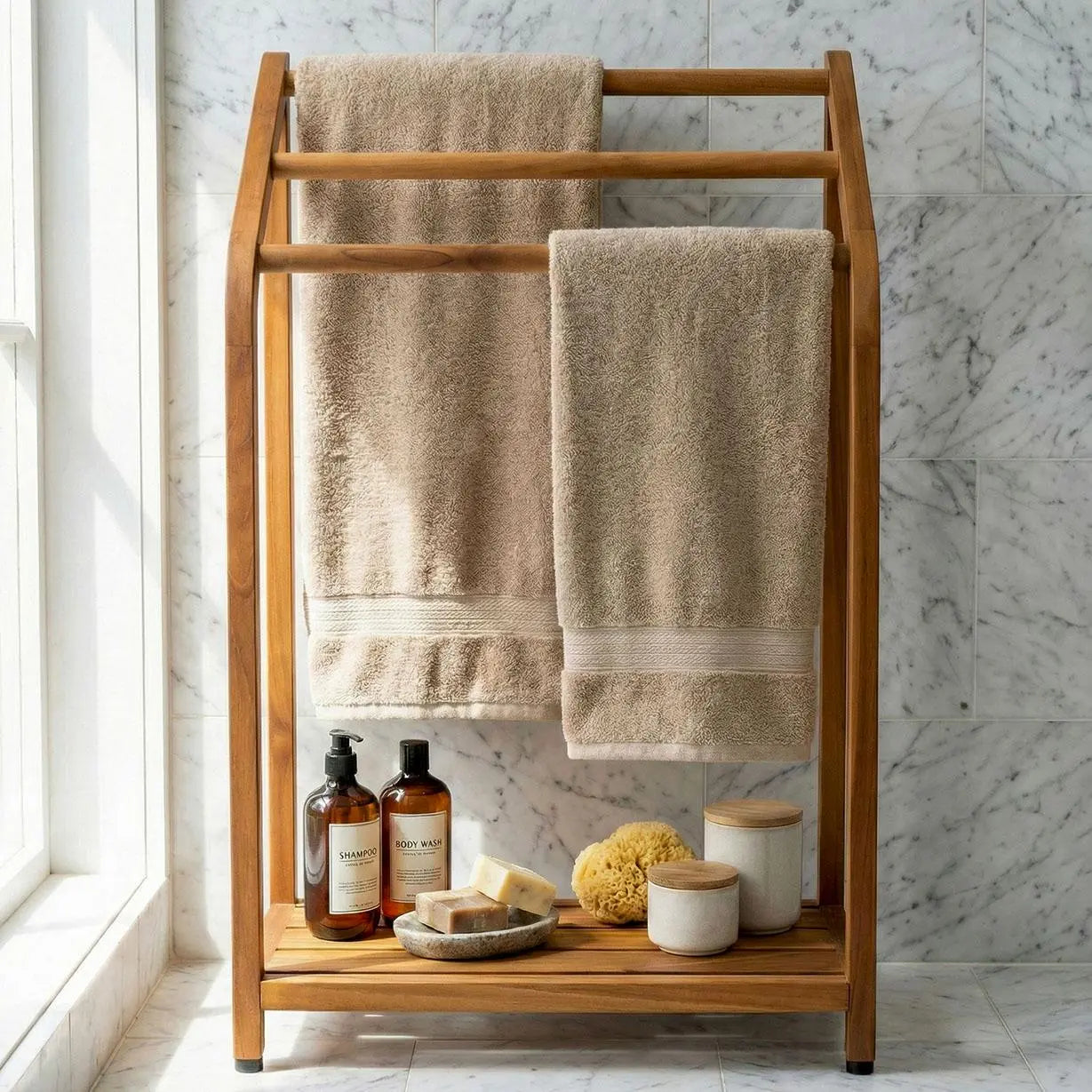 11" Brown Solid Wood Bathroom Storage Furniture Set Homeroots Organization