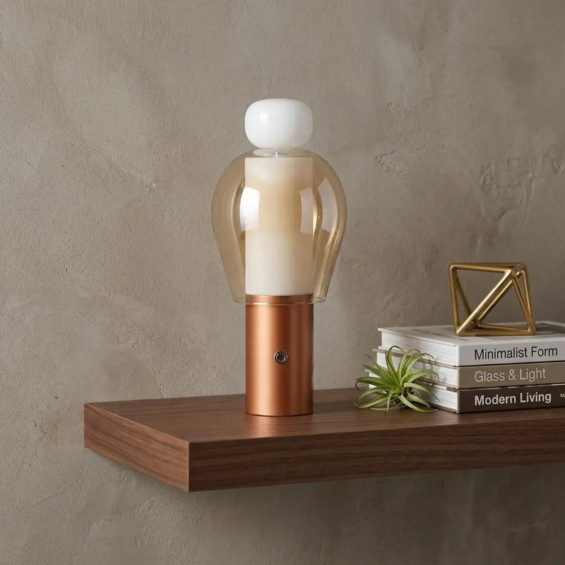 11" Copper Globe USB Table Lamp With Shade Homeroots Lighting