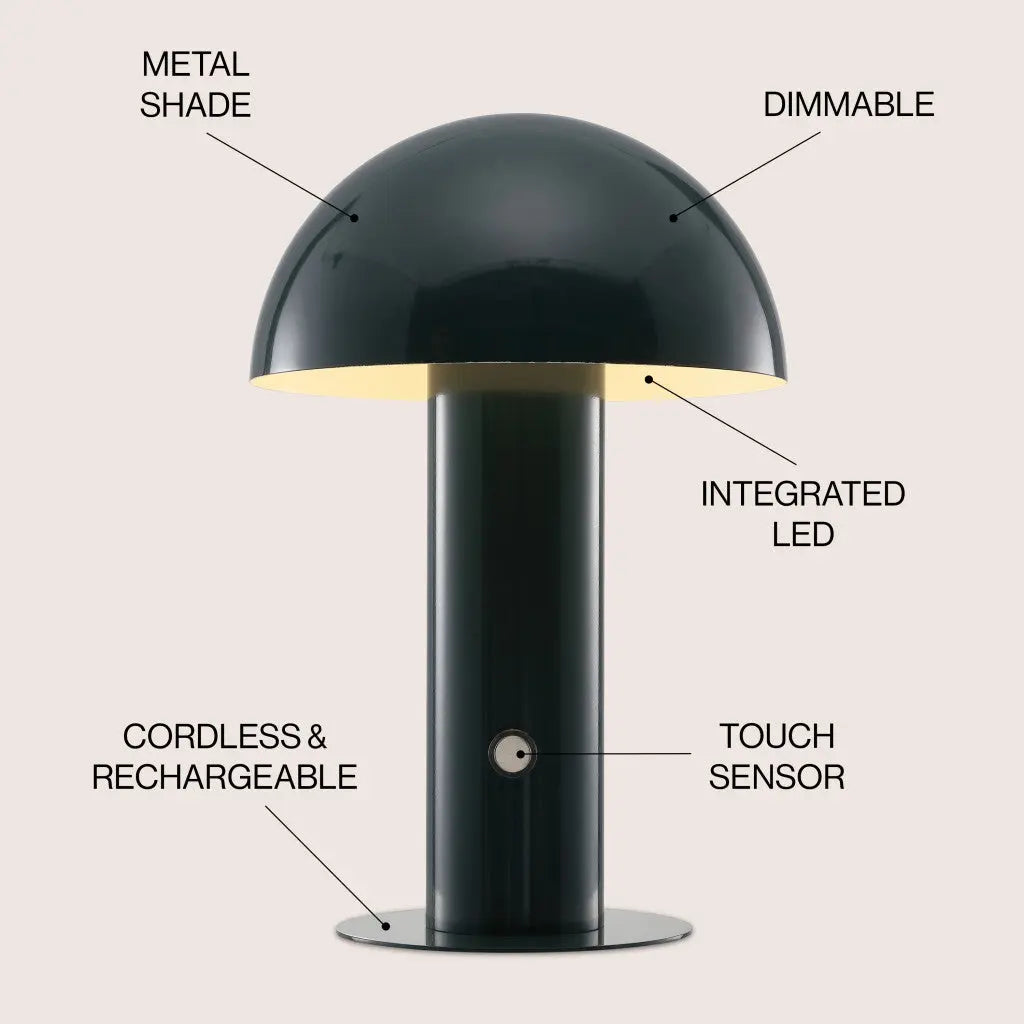 11" Forest Green Novelty USB Table Lamp With Globe Shade Homeroots Lighting