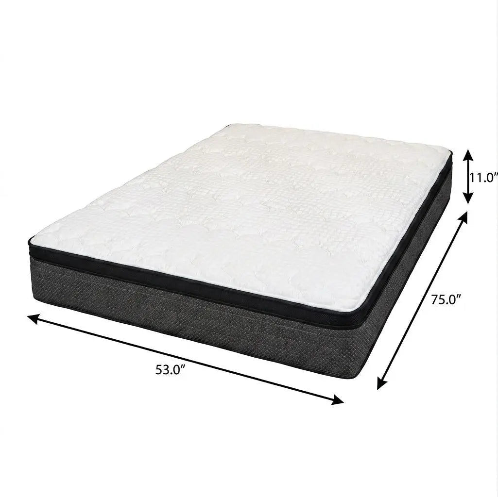11" Full Double Foam Plush Euro Top Hybrid Mattress Homeroots Bed & Bath