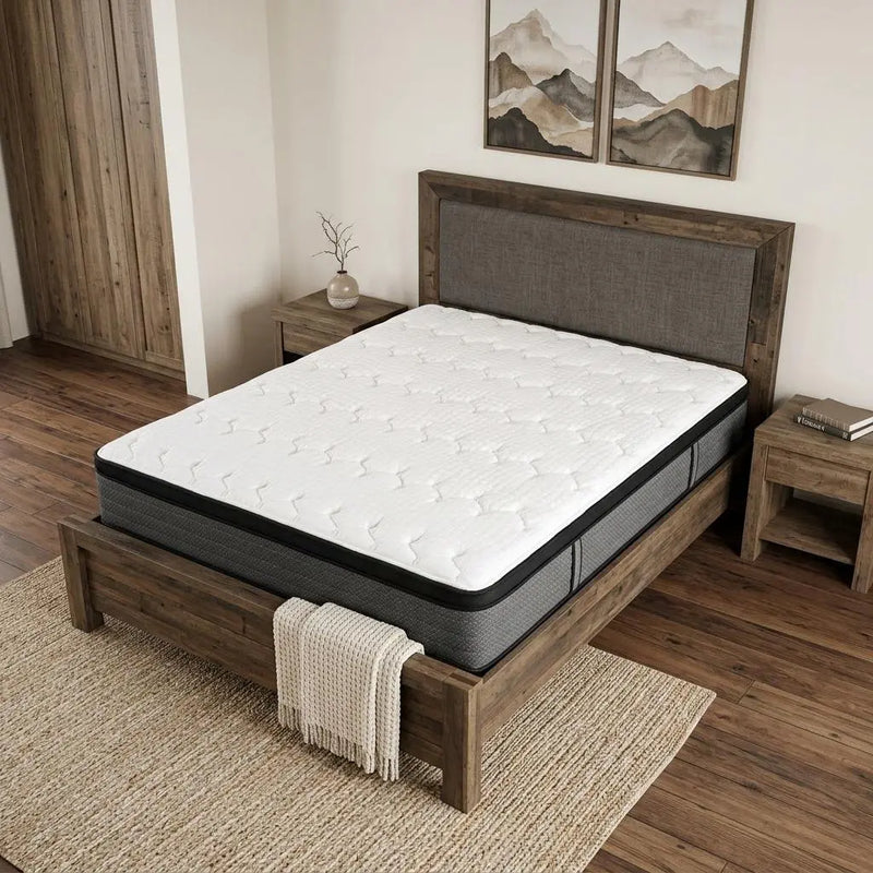 11" Full Double Foam Plush Euro Top Hybrid Mattress Homeroots Bed & Bath