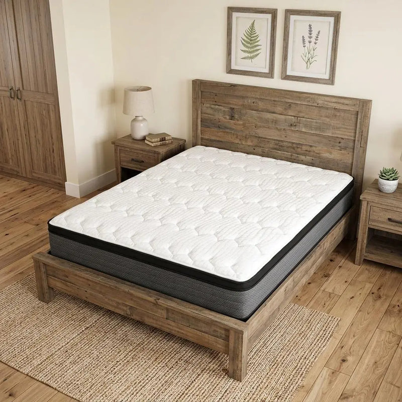11" Full XL Foam Plush Euro Top Hybrid Mattress Homeroots Bed & Bath