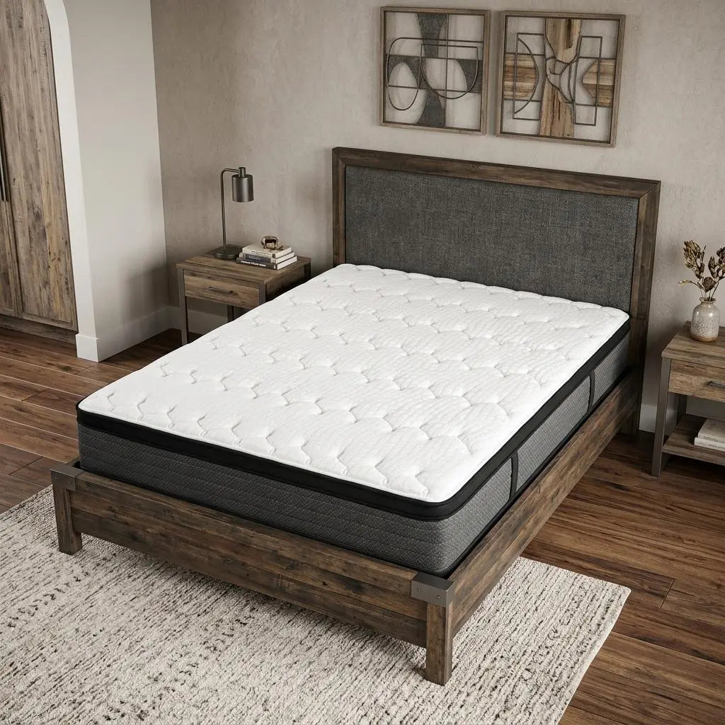 11" King Foam Plush Euro Top Hybrid Mattress Homeroots Bed & Bath