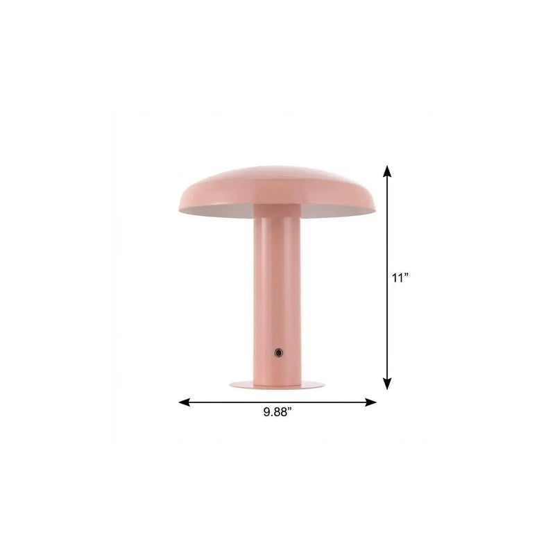 11" Pink Round USB Table Lamp With Globe Shade Homeroots Lighting