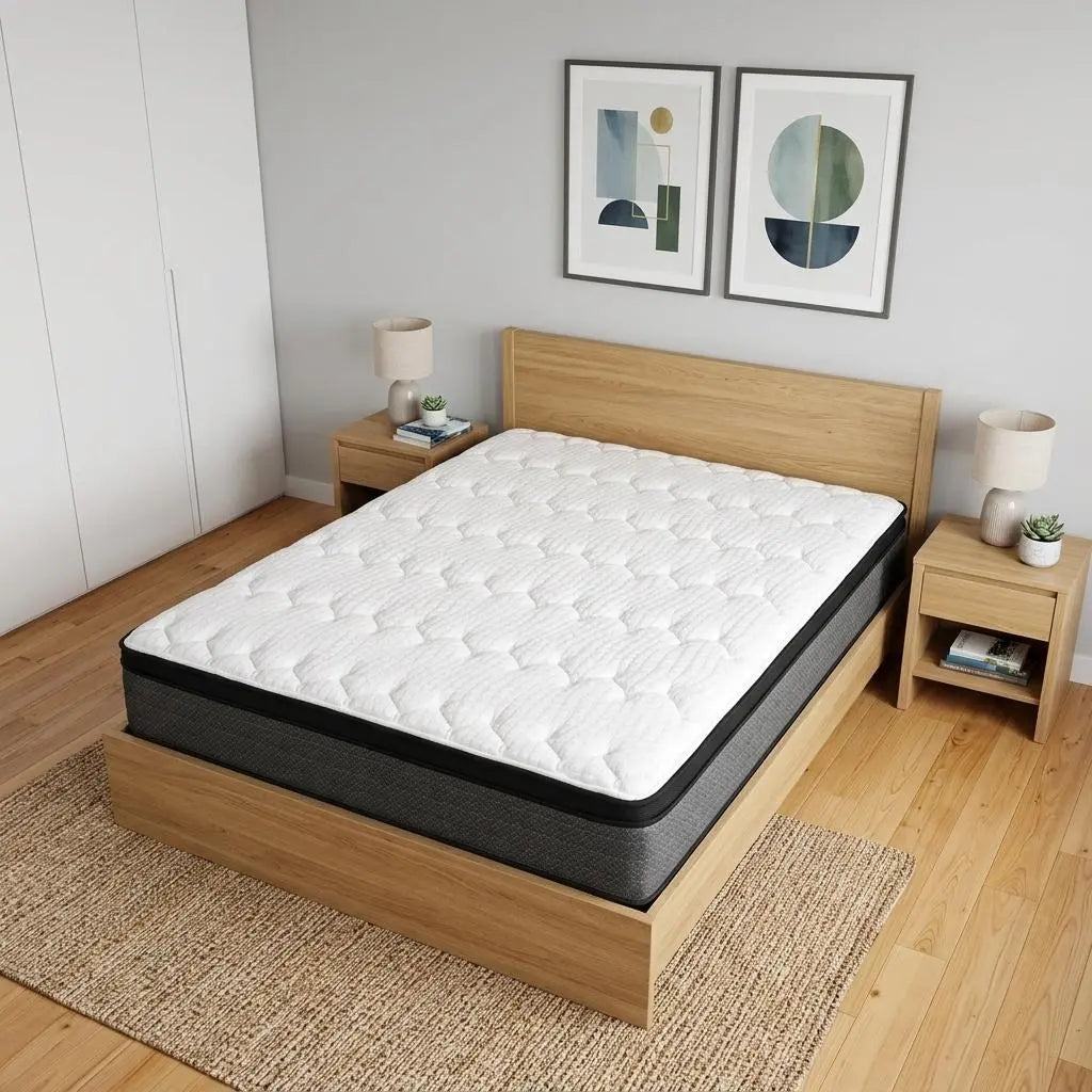 11" Queen Foam Plush Euro Top Hybrid Mattress Homeroots Bed & Bath