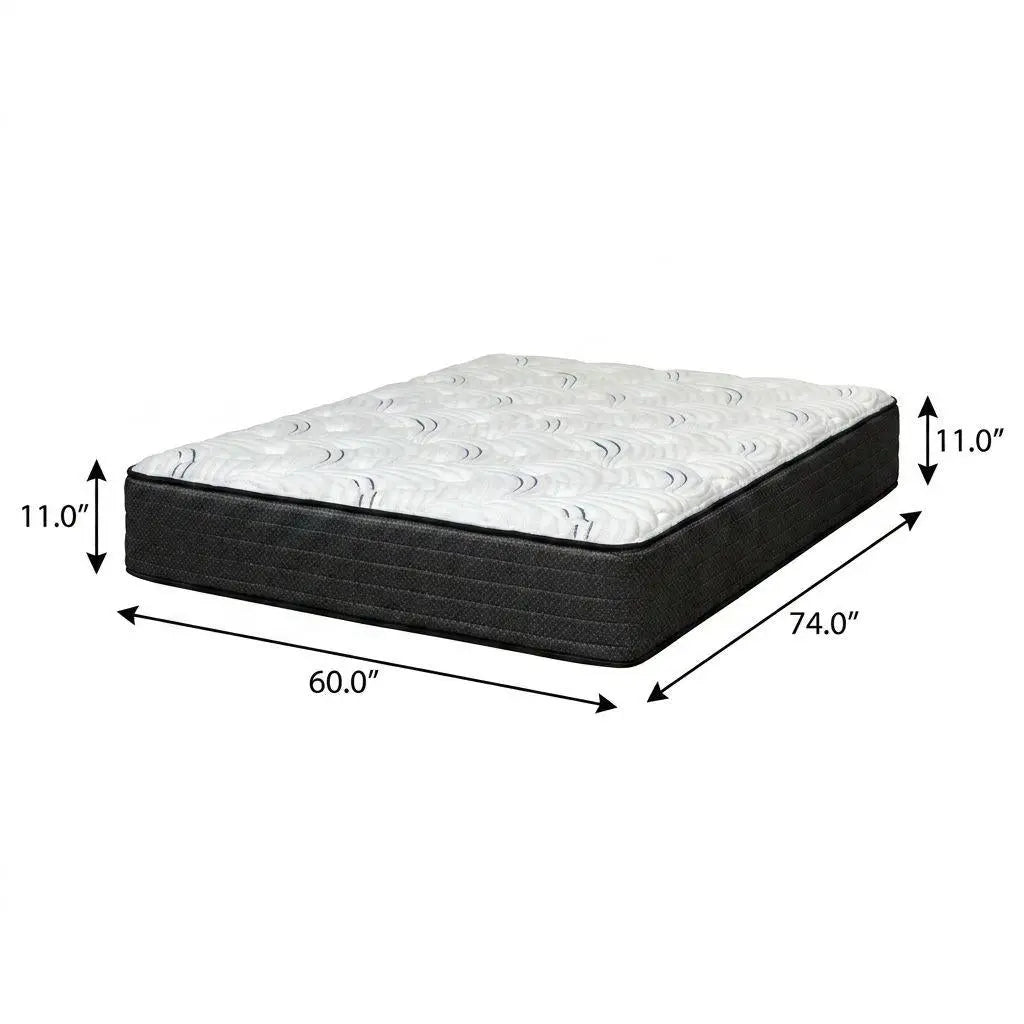 11" Short Queen 60 x 74 Foam Extra Firm Hybrid Mattress Homeroots Bed & Bath