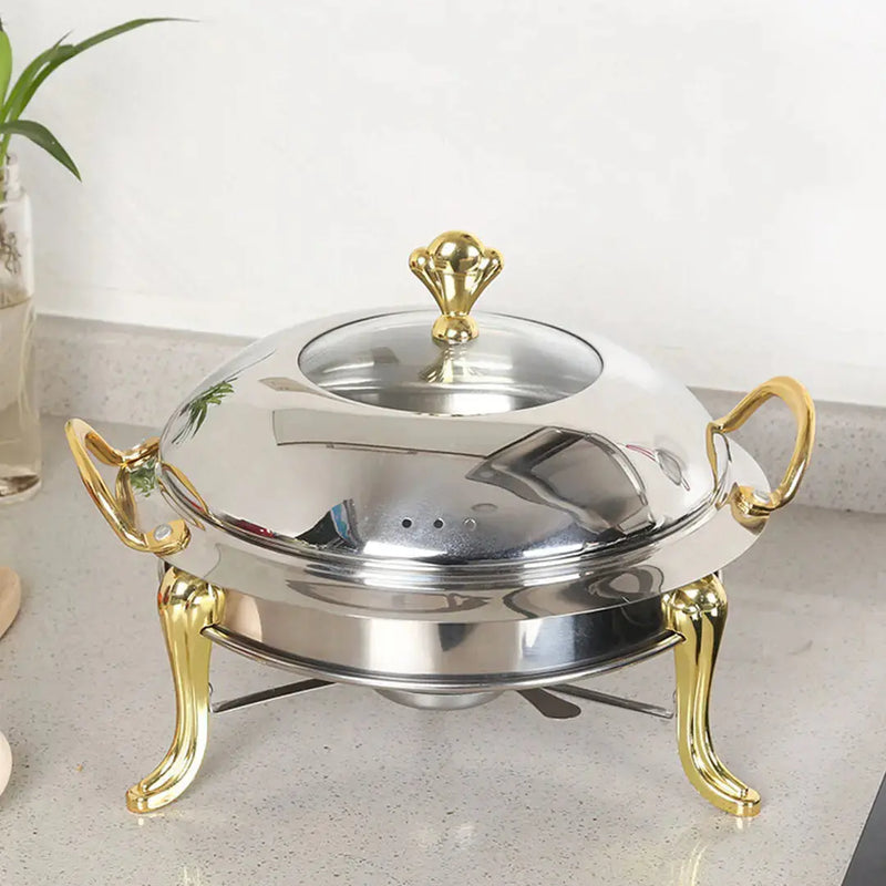 11" Silver Stainless Steel Chafing Dish With Stand Homeroots Kitchen & Dining