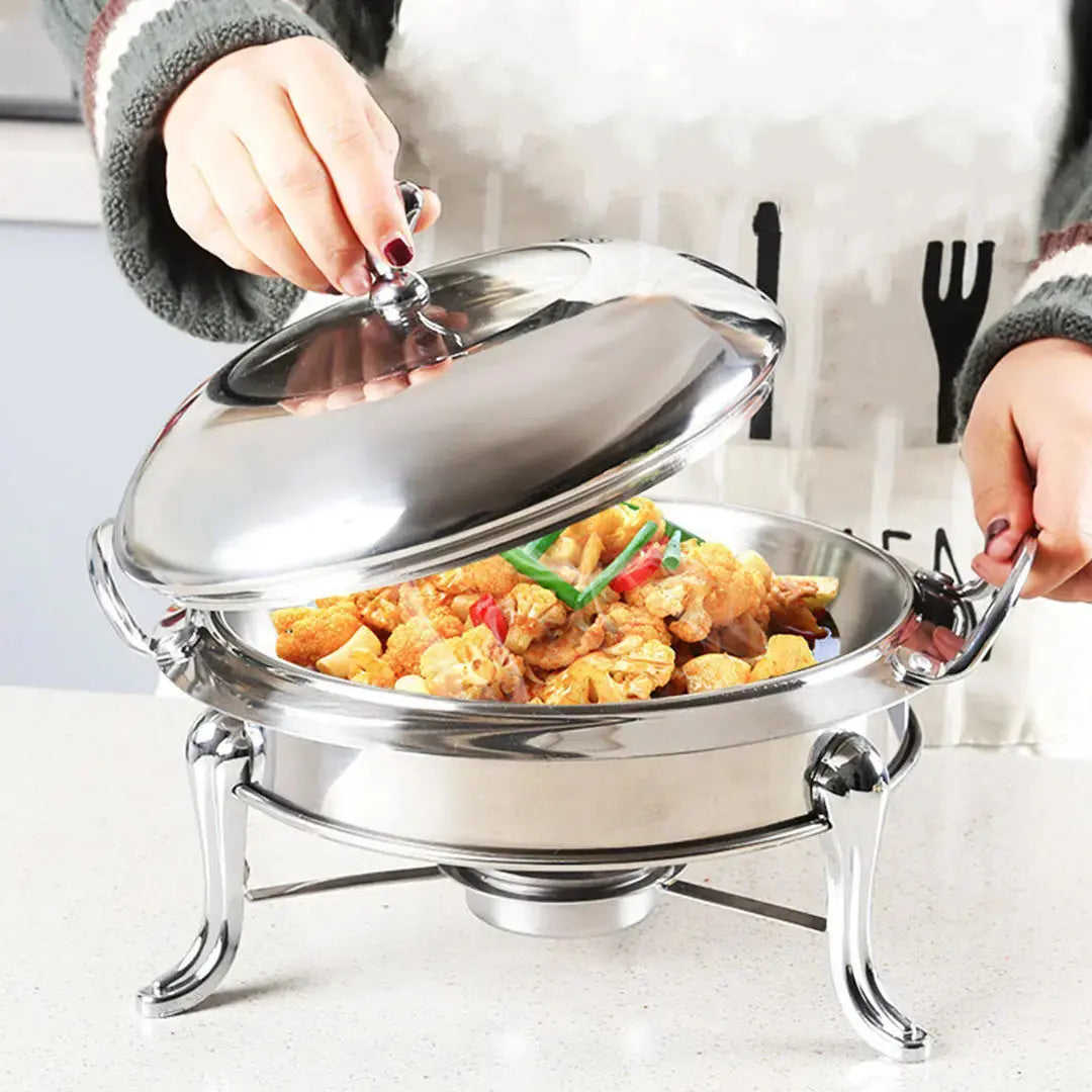11" Silver Stainless Steel Chafing Dish With Stand Homeroots Kitchen & Dining