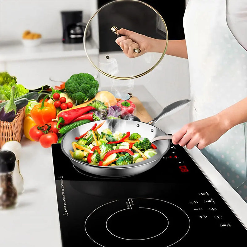 11" Silver Stainless Steel Frying Pan Homeroots Kitchen & Dining