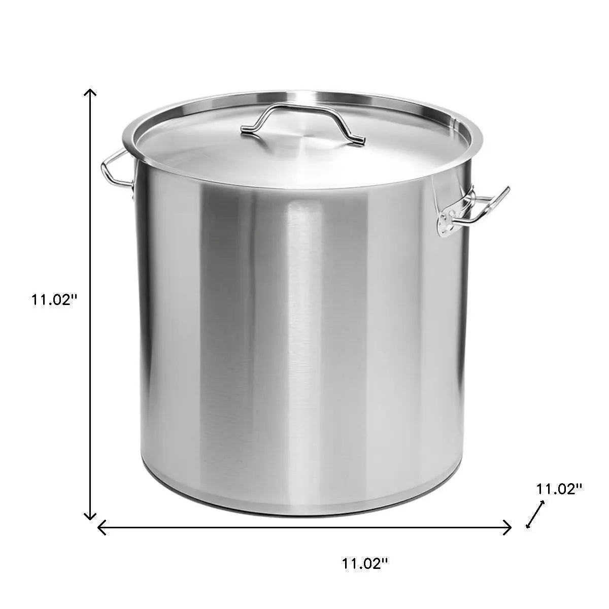 11" Silver Stainless Steel Stock Pot Homeroots Kitchen & Dining