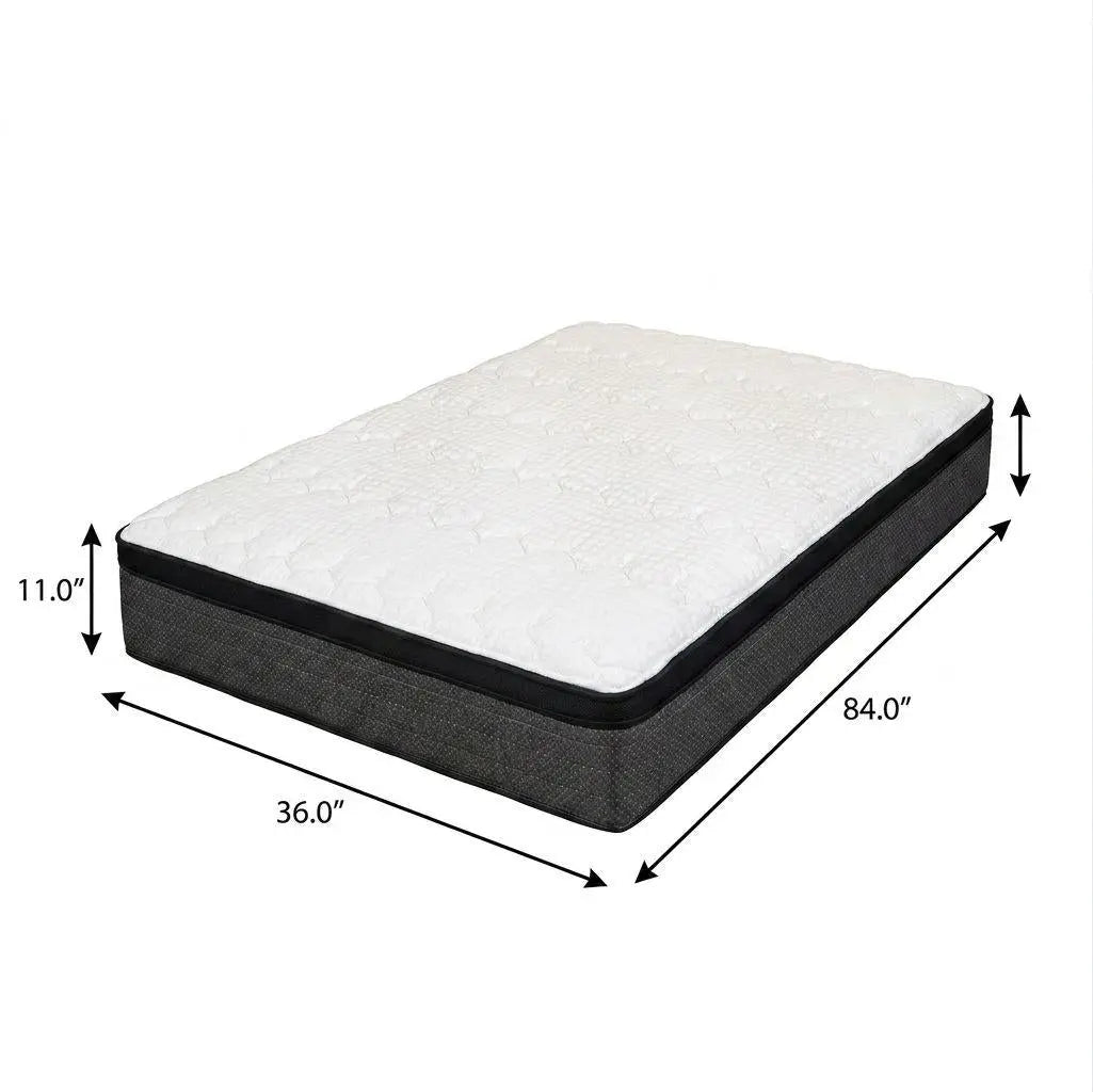 11" Split California King Foam Plush Hybrid Mattress Homeroots Bed & Bath