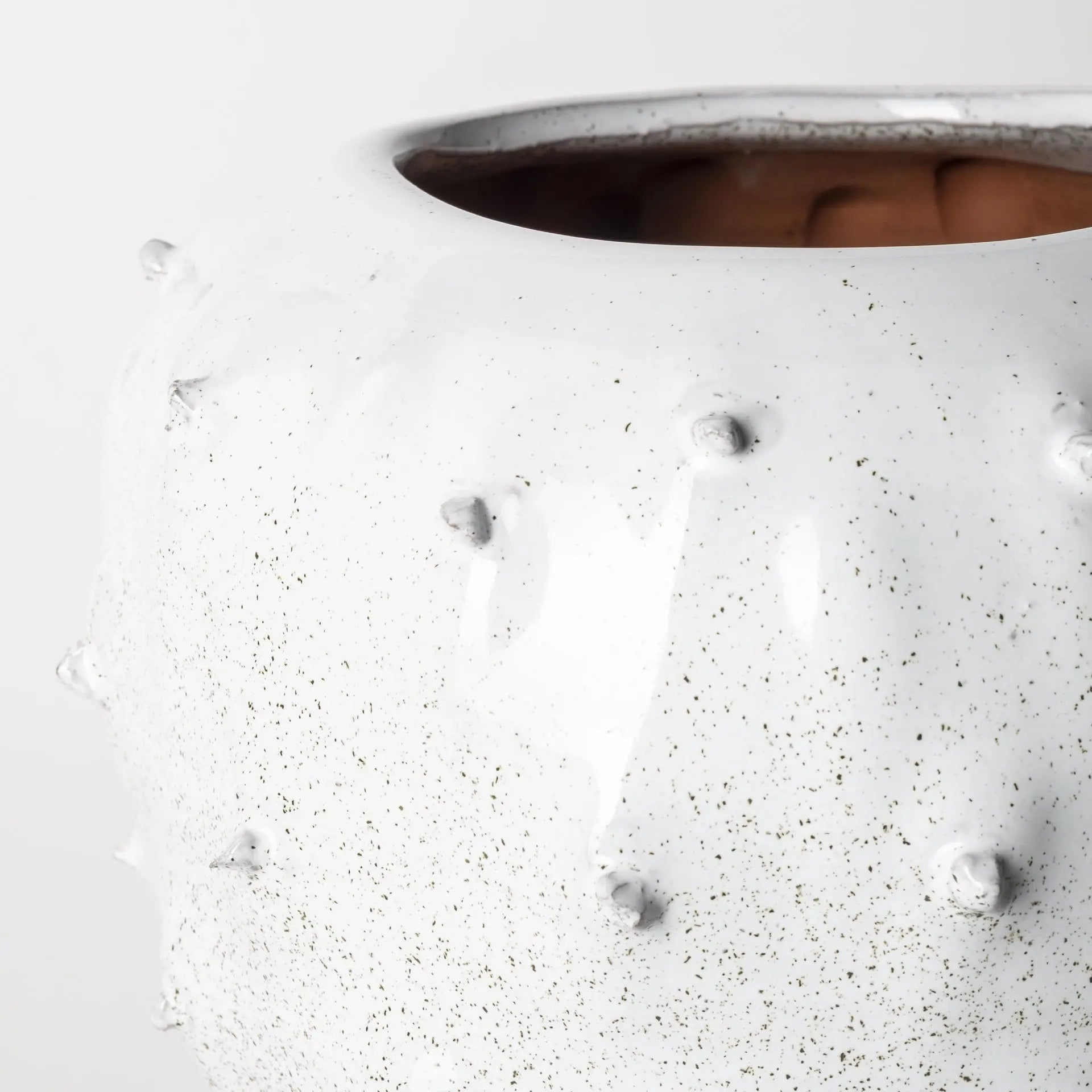 11" White Abstract Cylinder Ceramic Table Vase Homeroots Home Decor