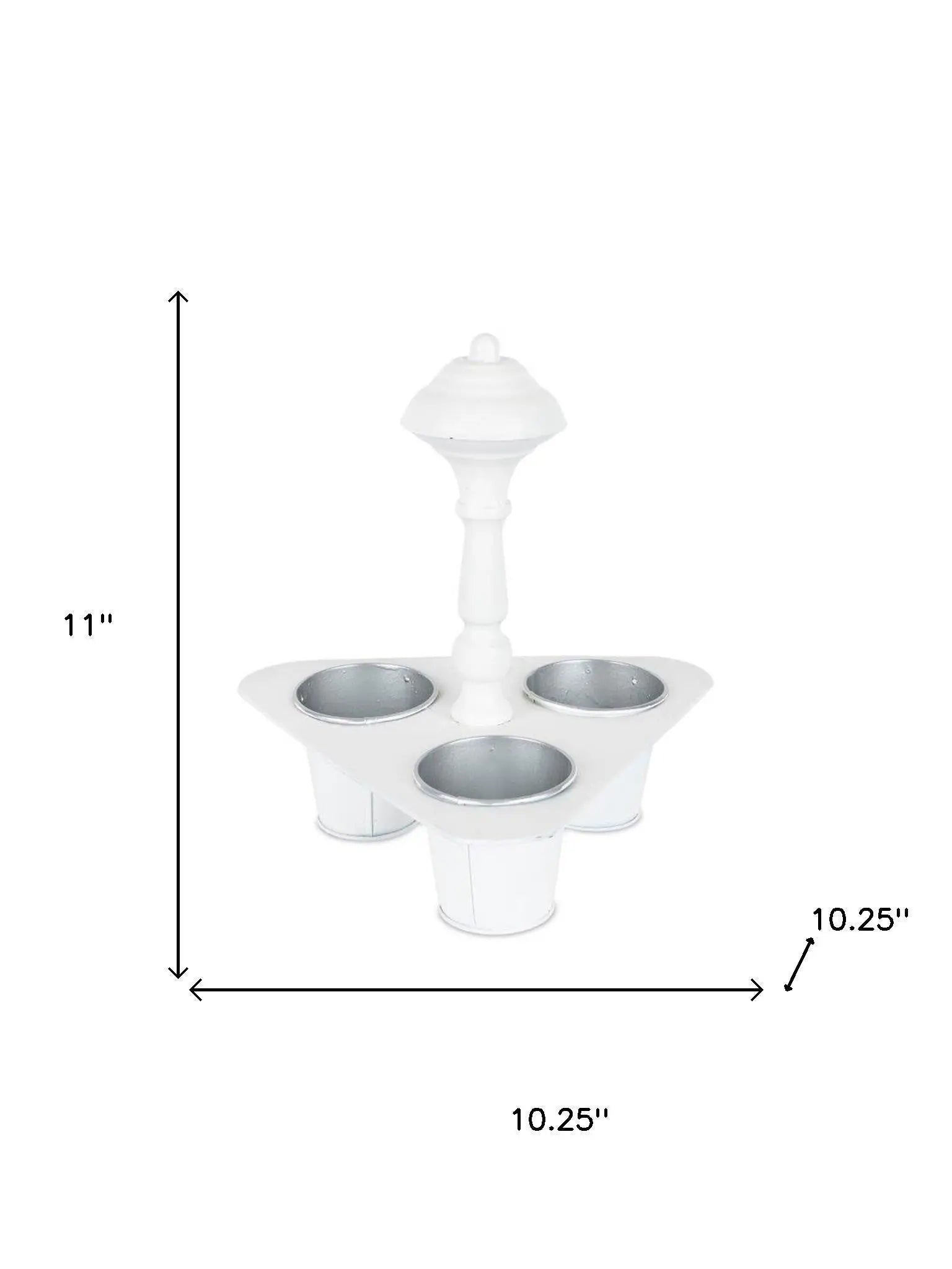 11" White Metal Garden Accents Accessories Homeroots Outdoor