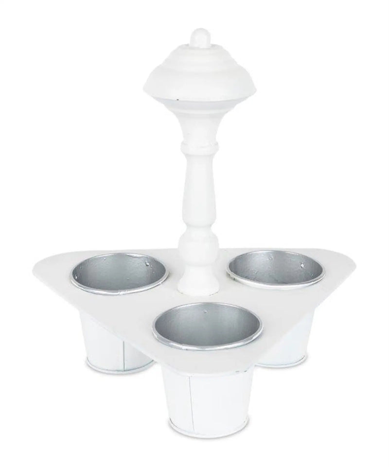 11" White Metal Garden Accents Accessories Homeroots Outdoor