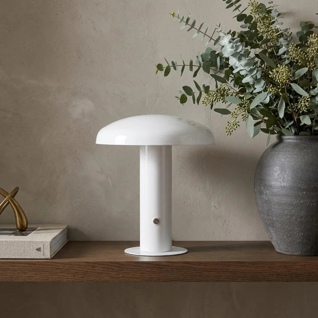 11" White Novelty USB Table Lamp LED With Globe Shade Homeroots Lighting