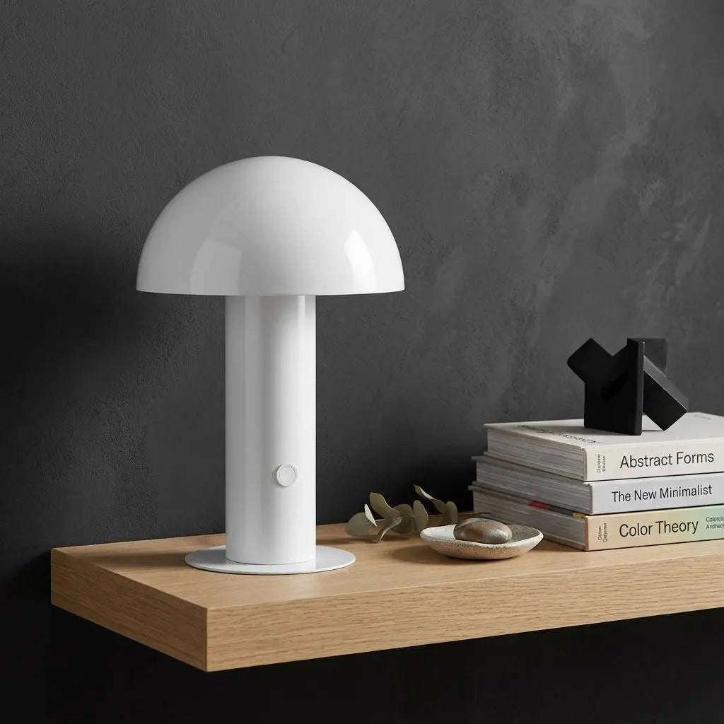 11" White Novelty USB Table Lamp With Globe Shade Homeroots Lighting