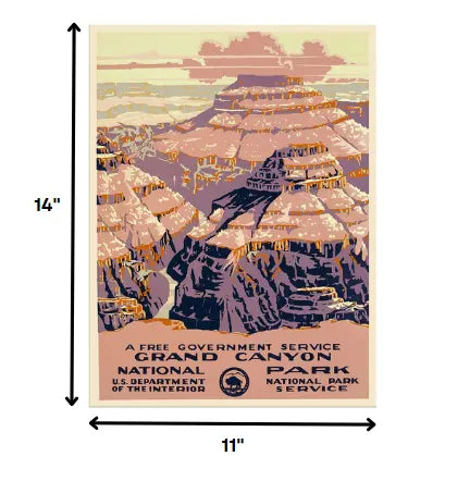 11" X 14" Grand Canyon C1938 Vintage Travel Poster Wall Art Homeroots Home Decor