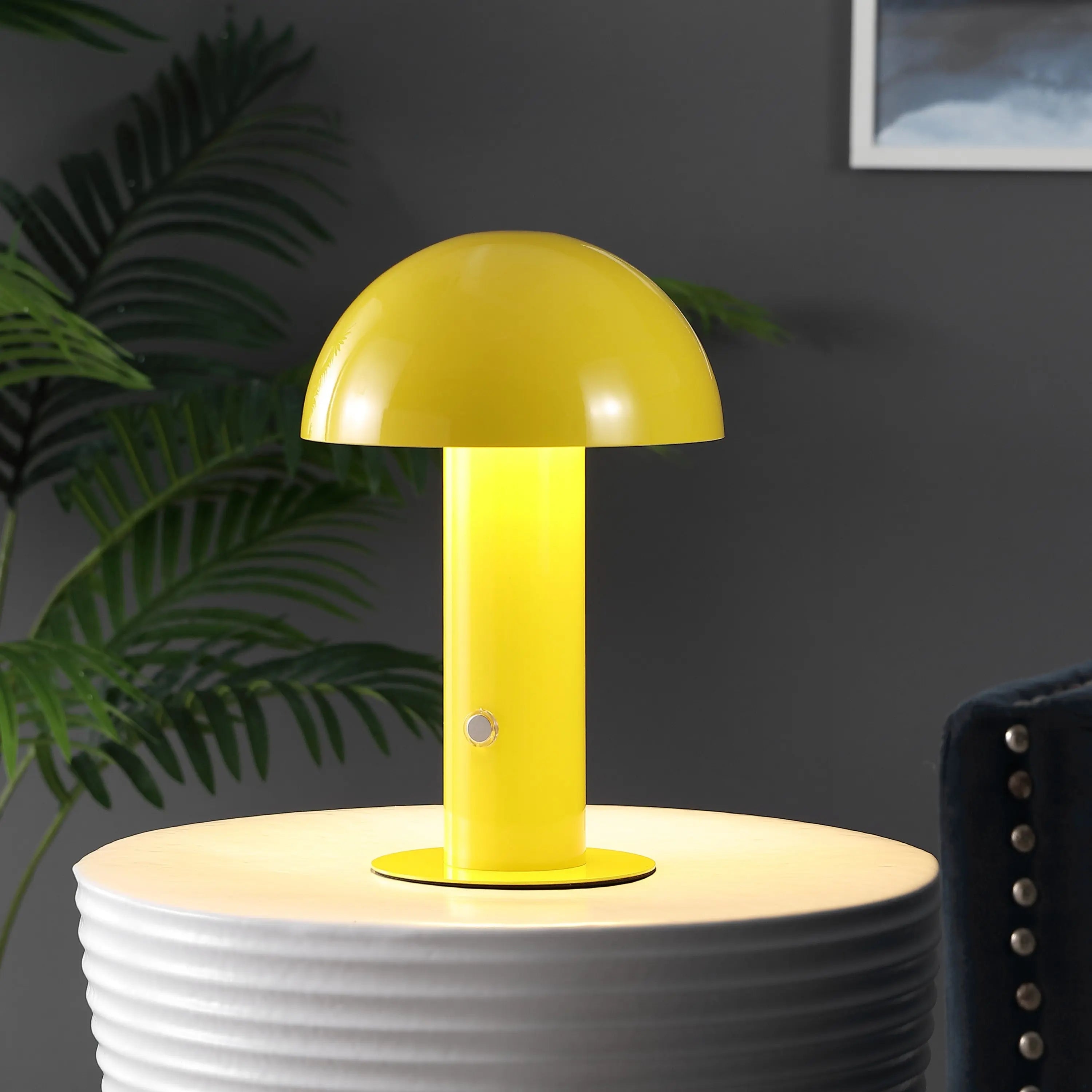 11" Yellow Novelty USB Table Lamp With Globe Shade Homeroots Lighting