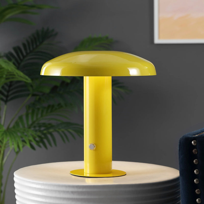 11" Yellow Novelty USB Table Lamp With Globe Shade Homeroots Lighting