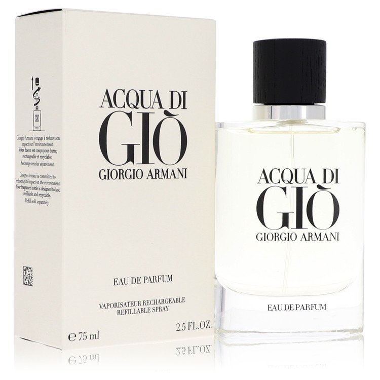 Acqua Di Gio by Giorgio Armani Eau De Parfum Refillable Spray 2.5 oz for Men - GreatEagleInc
