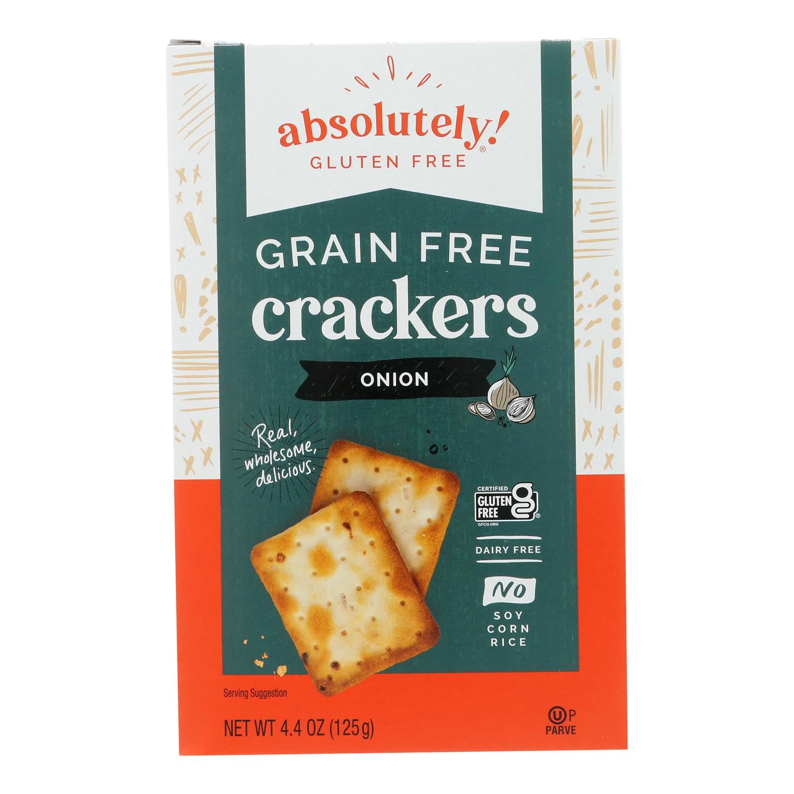 Absolutely Gluten Free - Crackers - Toasted Onion - Case Of 12 - 4.4 Oz. - GreatEagleInc