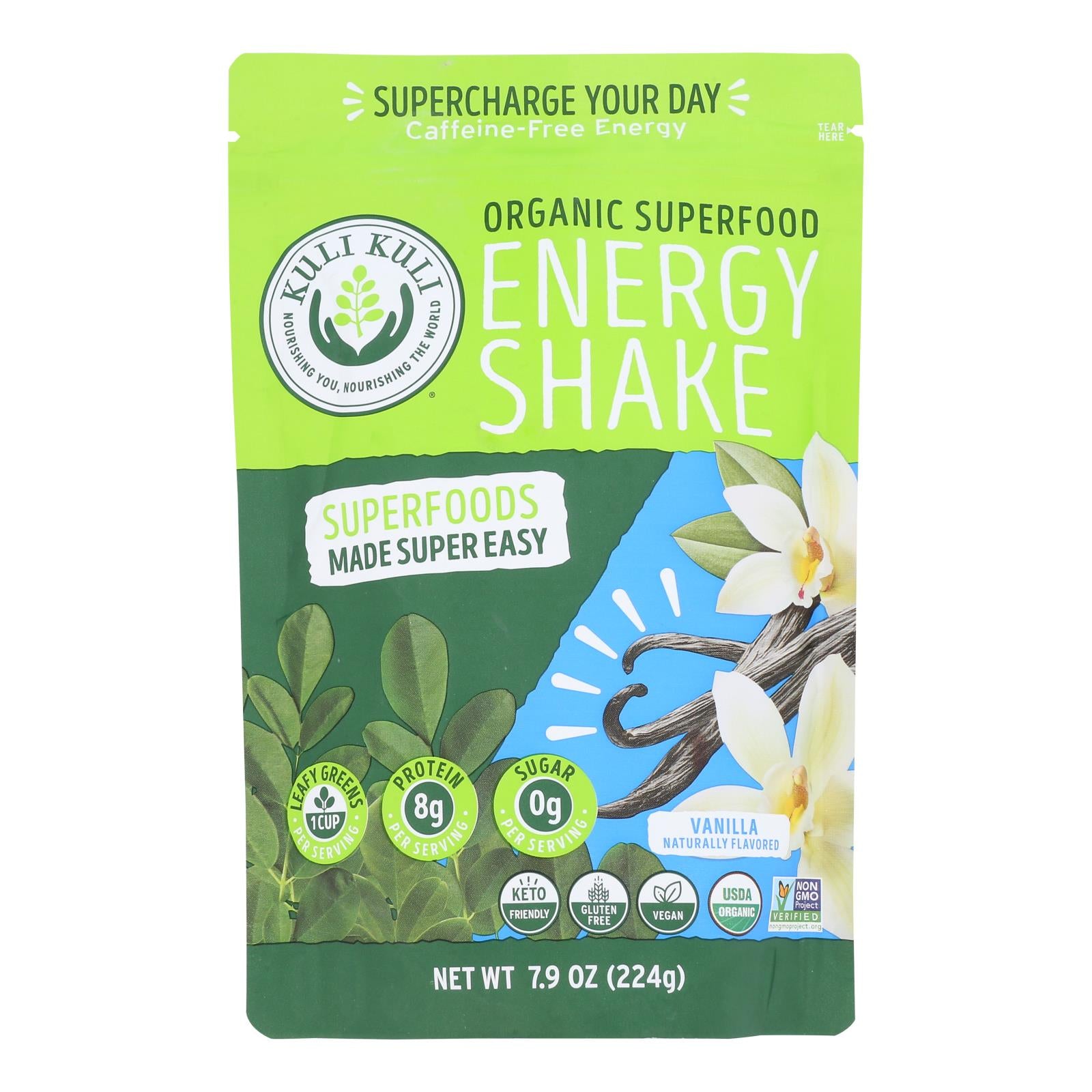 Kuli Kuli Moringa Greens And Protein Powder - Vanilla Flavor - 7.6 Oz - Eco-Friendly Home & Grocery