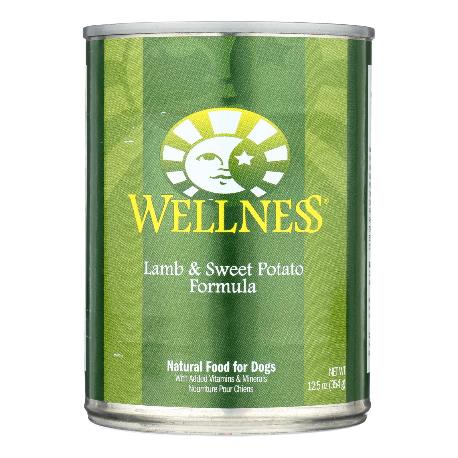 Wellness Pet Products Dog Food - Lamb And Sweet Potato Recipe - Case Of 12 - 12.5 Oz. - GreatEagleInc