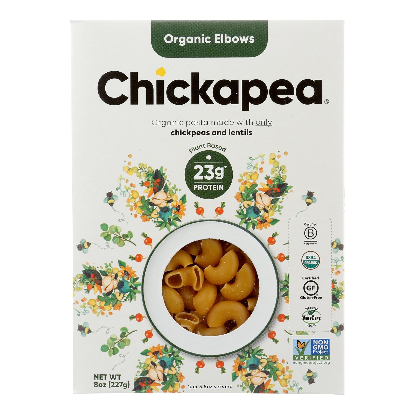 Chickapea Pasta - Pasta Elbows - Case Of 6-8 Oz - GreatEagleInc