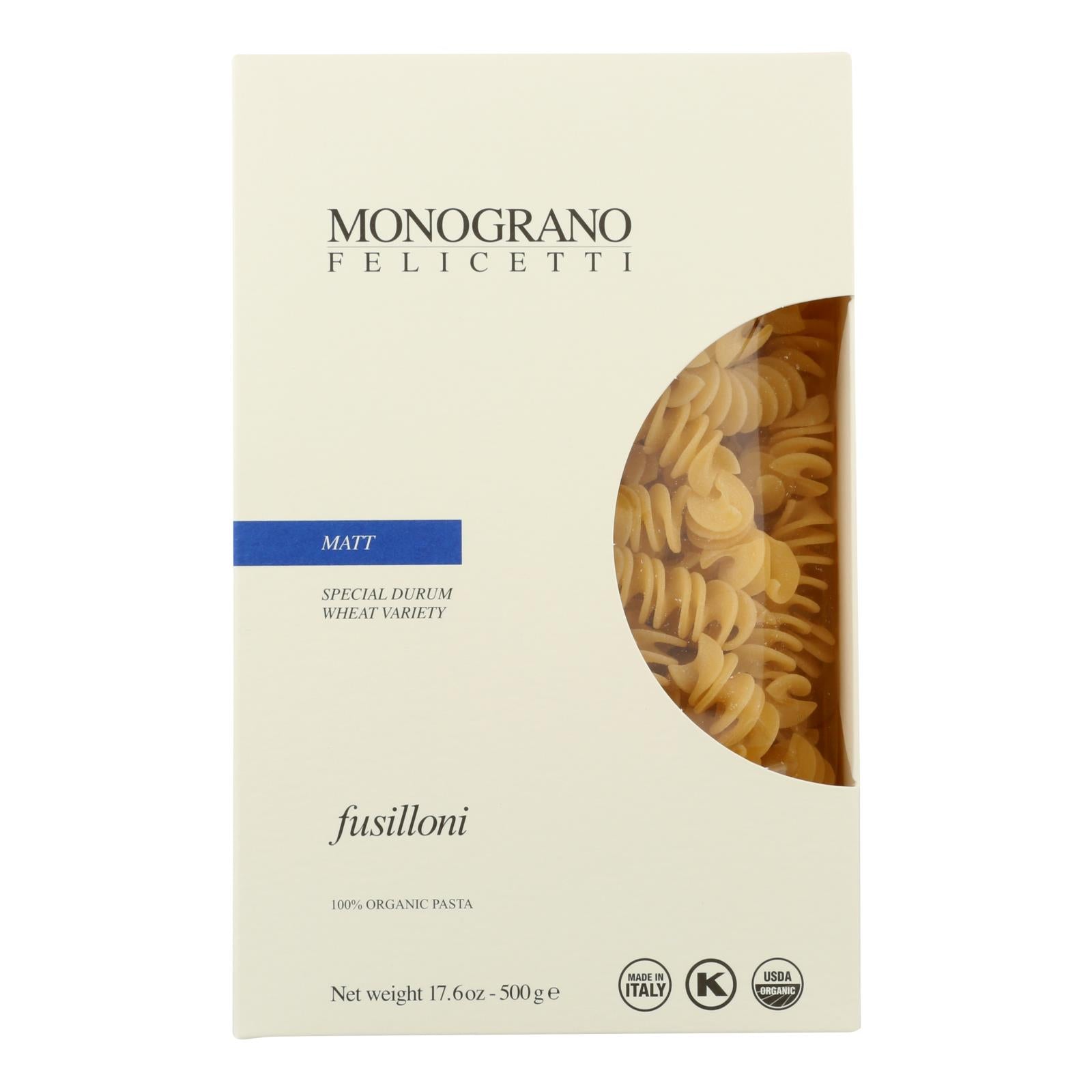 Monograno - Matt Organic Fusilloni - Case Of 8 - 17.64 Oz Home & Garden
