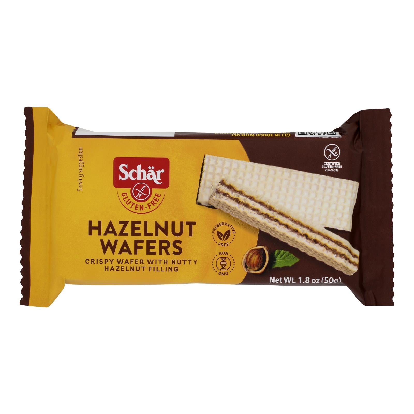 Schar Wafers - Hazelnut - Gluten Free - 1.8 Oz - Case Of 20 - GreatEagleInc