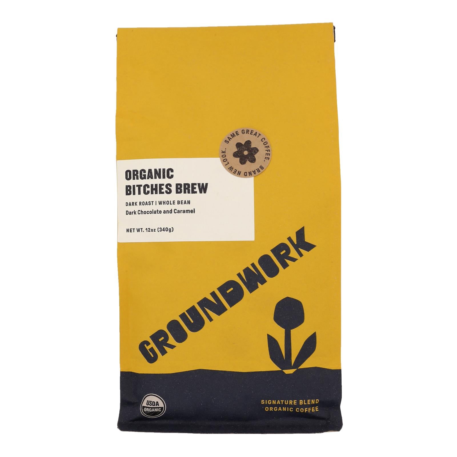 Groundwork - Coffee Organic Btch Brw Dk Roasted - Case Of 6-12 Oz - GreatEagleInc