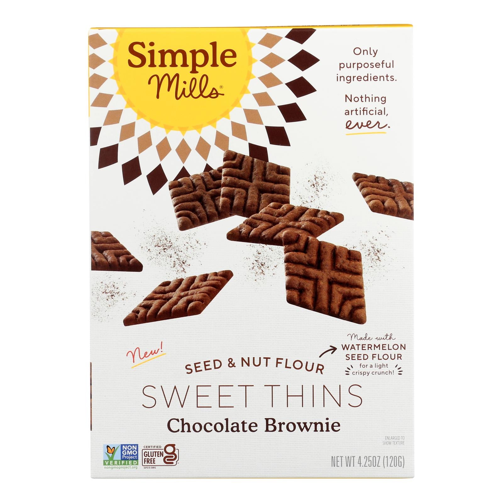 Simple Mills - Sweet Thins Chocolate Brownie - Case Of 6-4.25 Oz - GreatEagleInc