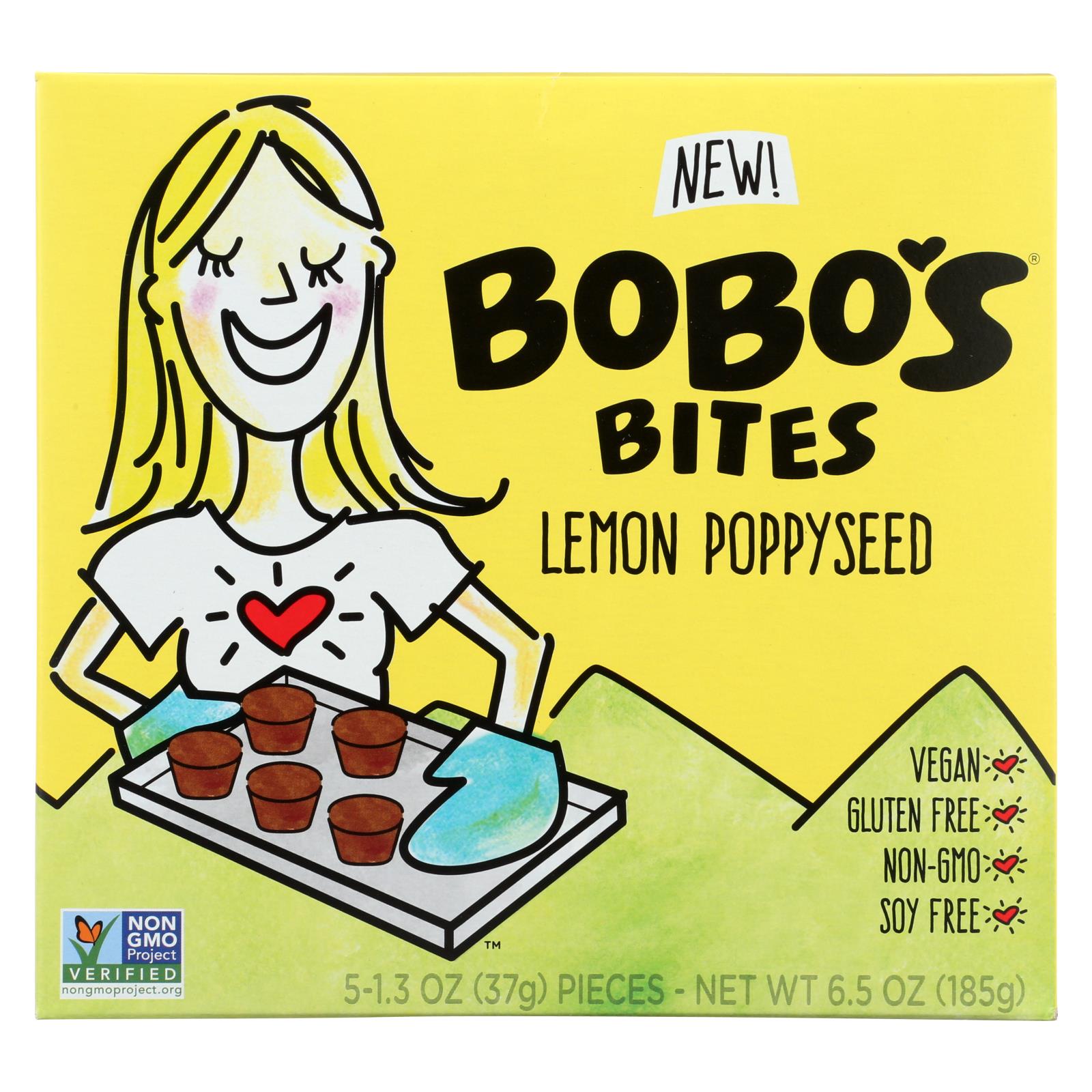 Bobo's Oat Bars - Oat Bites Lemon Poppyseed - Case Of 6-5/1.3 Oz - GreatEagleInc