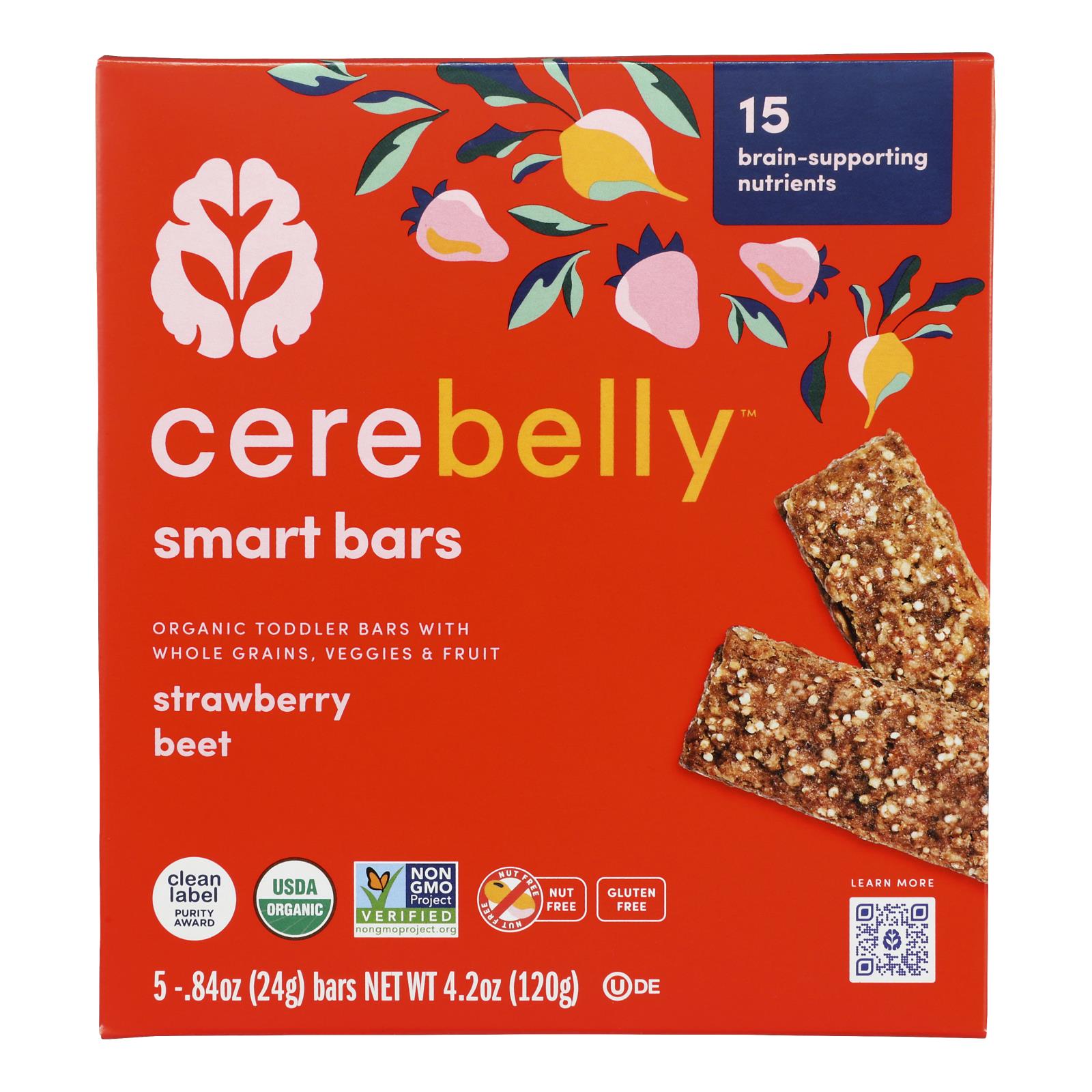 Cerebelly - Smart Bar Strwb Beet - Case Of 6-4.2 Oz - GreatEagleInc
