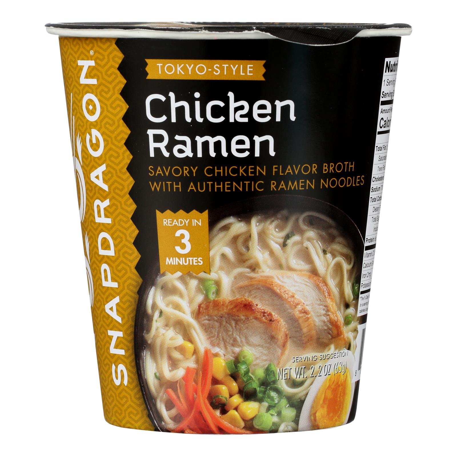 Snapdragon Foods - Ramen Cup Chicken - Case Of 6-2.2 Oz - GreatEagleInc
