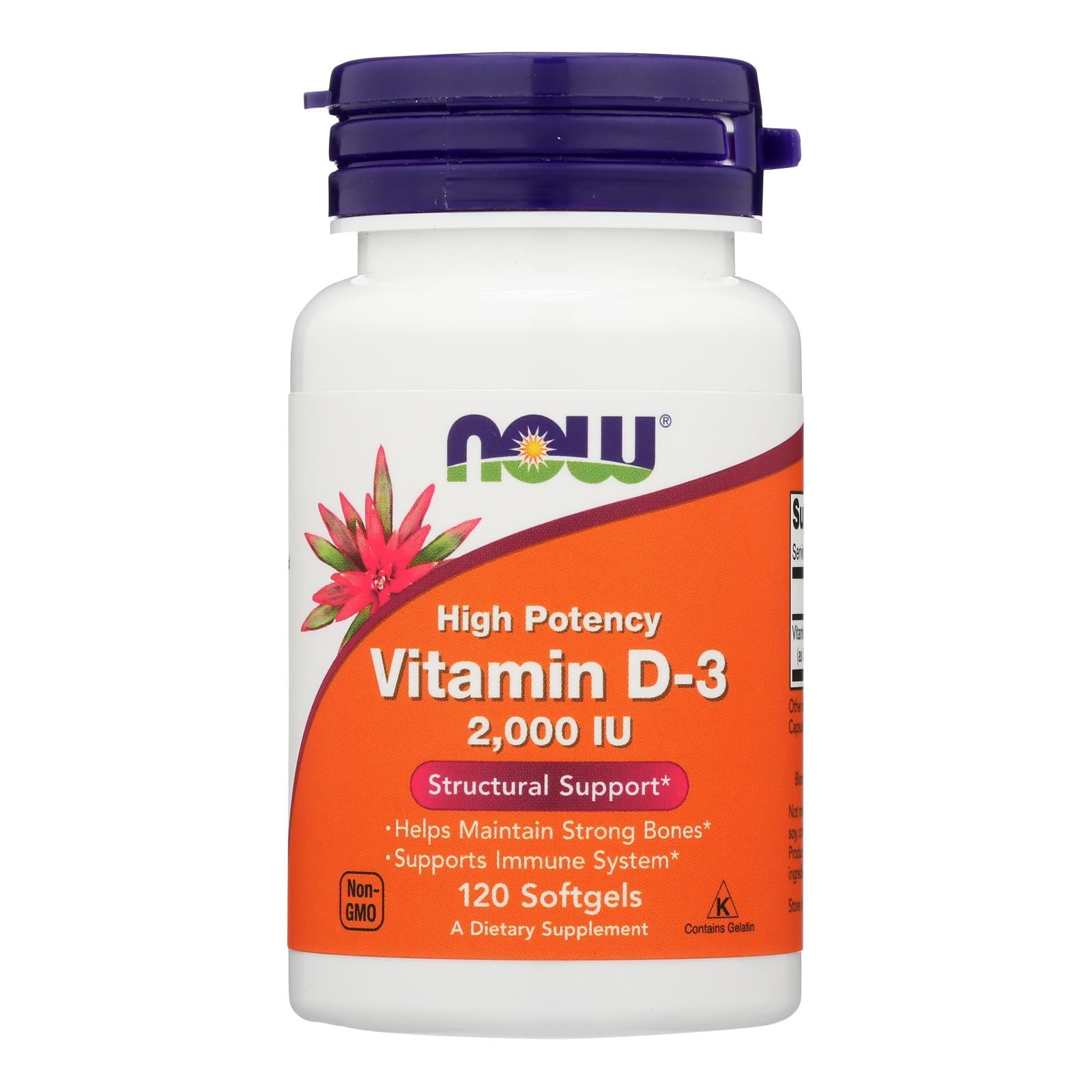 Now Foods - Vitamin D-3 2000iu - 1 Each-120 Sgel - GreatEagleInc