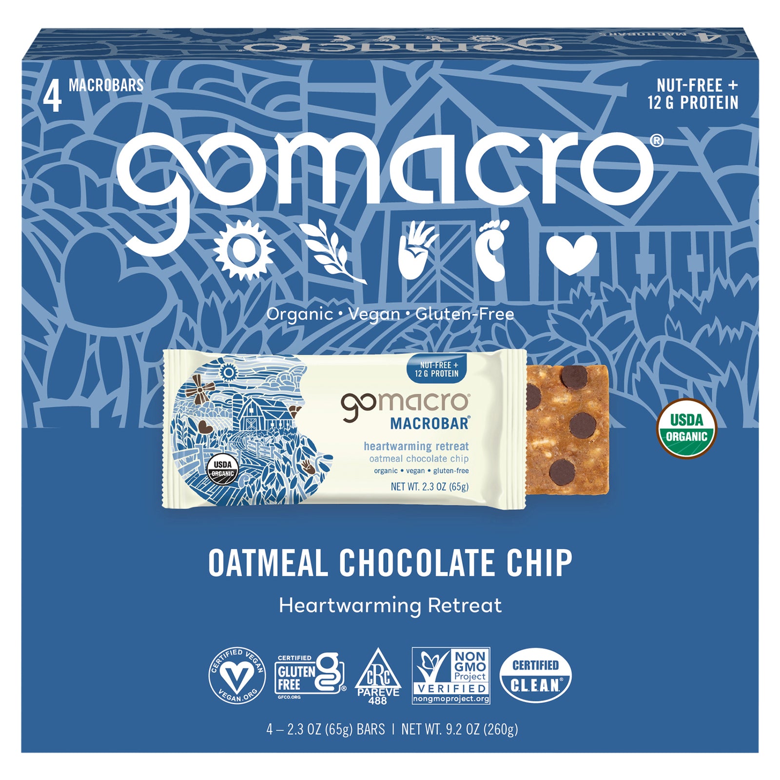 Gomacro - Bar Oatmeal Chocolate Chips - Case Of 7-4/2.3 Oz - GreatEagleInc