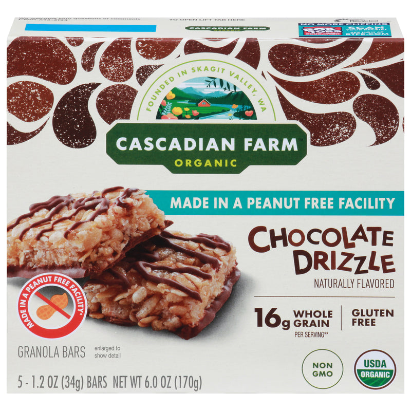 Cascadian Farm - Bar Chocolate Drizzle 5ct - Case Of 6-6 Oz