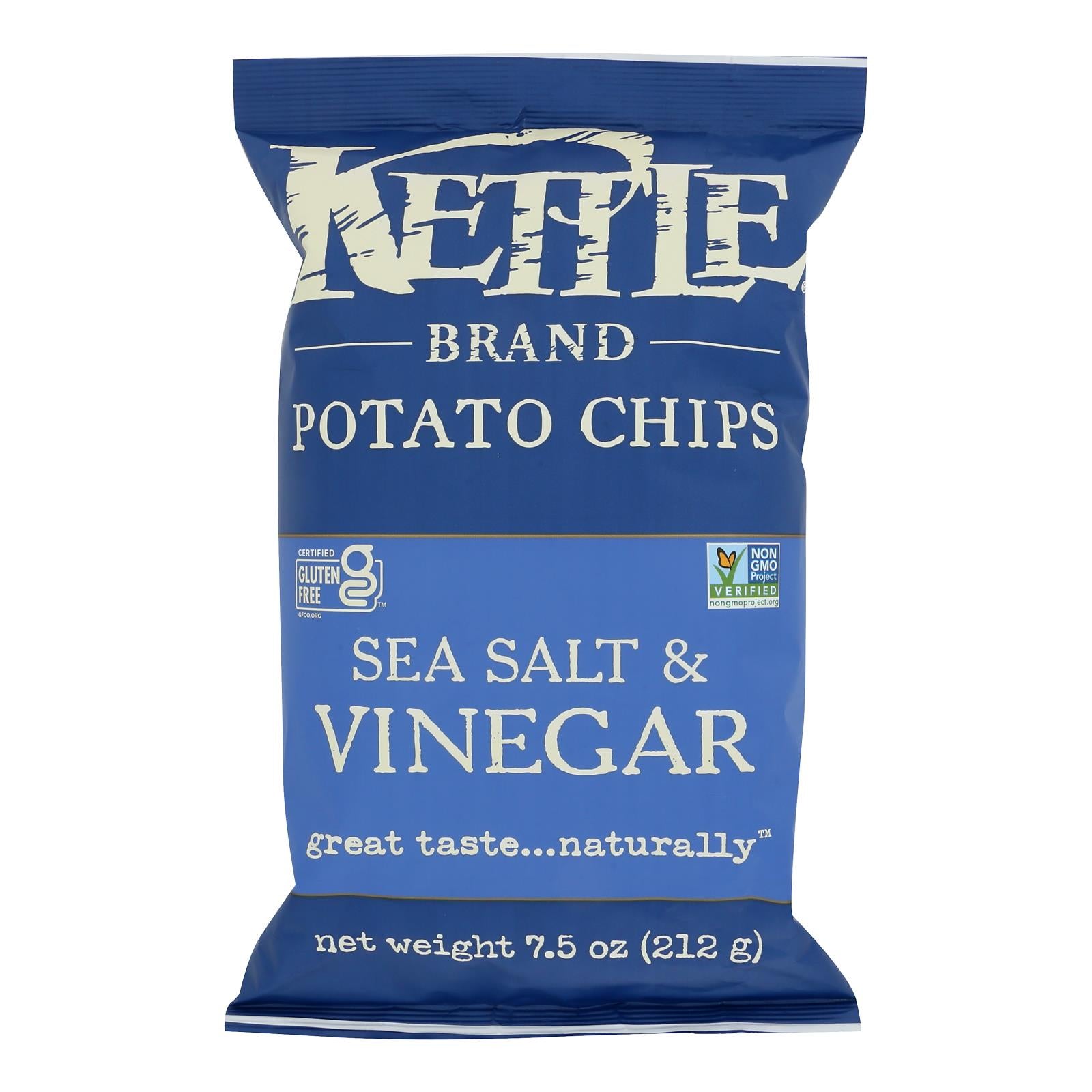 Kettle Brand - Potato Chips Salt&vinegar - Case Of 12-7.5 Oz - GreatEagleInc