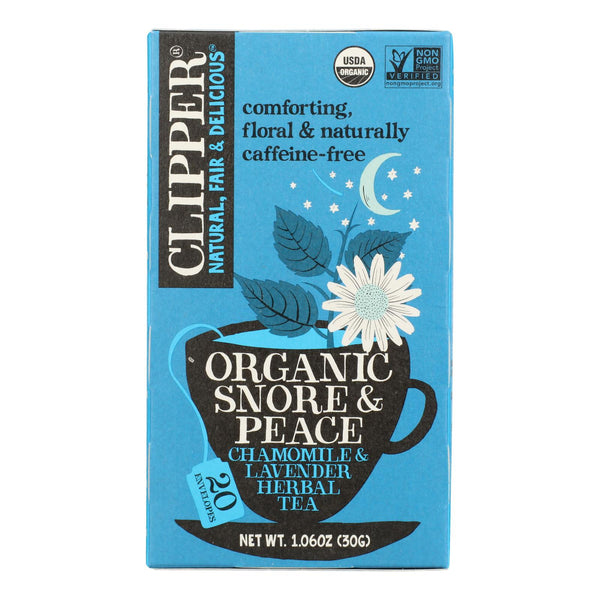 Clipper Tea - Organic Tea - Snore And Peace - Case Of 6 - 20 Bags - GreatEagleInc