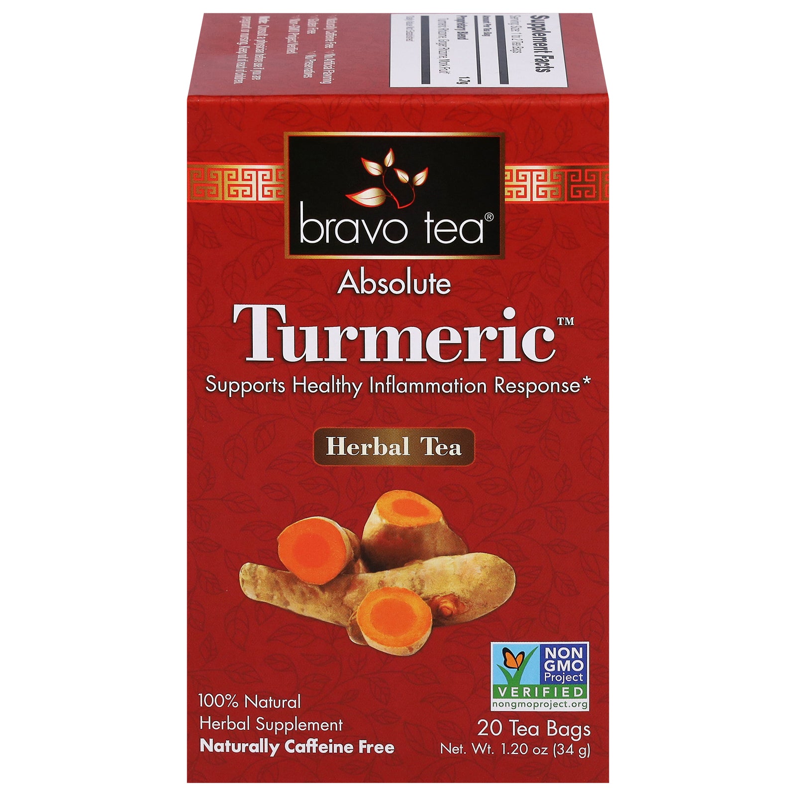 Bravo Teas And Herbs - Tea - Absolute Tumeric - 20 Bag - Eco-Friendly Home & Grocery