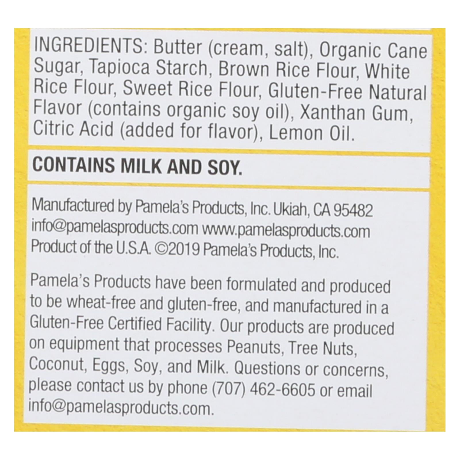 Pamela's Products - Cookies - Lemon Shortbread - Gluten-free - Case Of 6 - 6.25 Oz. - GreatEagleInc