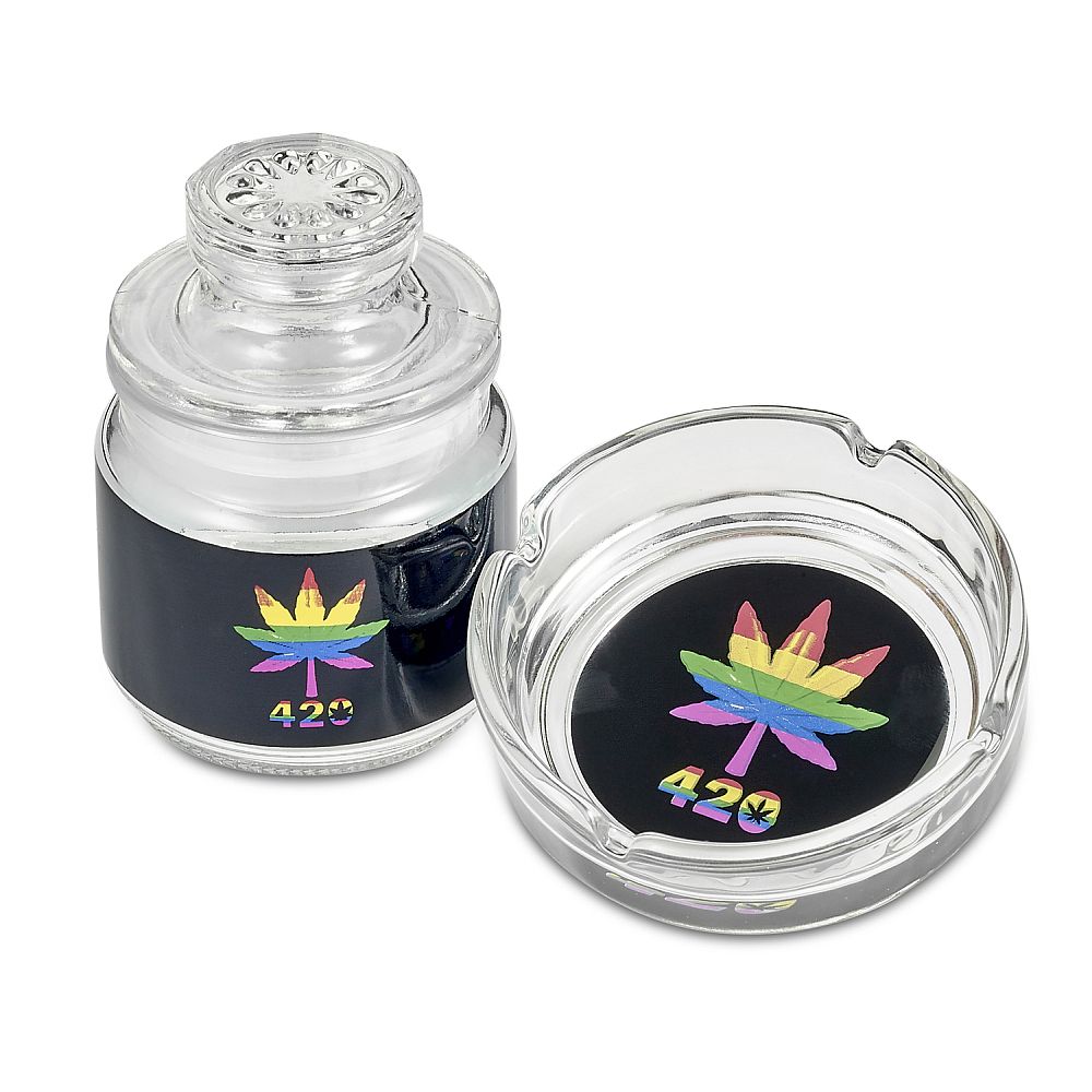 Rainbow Leaf Ashtray & Stash Jar Set Default Title