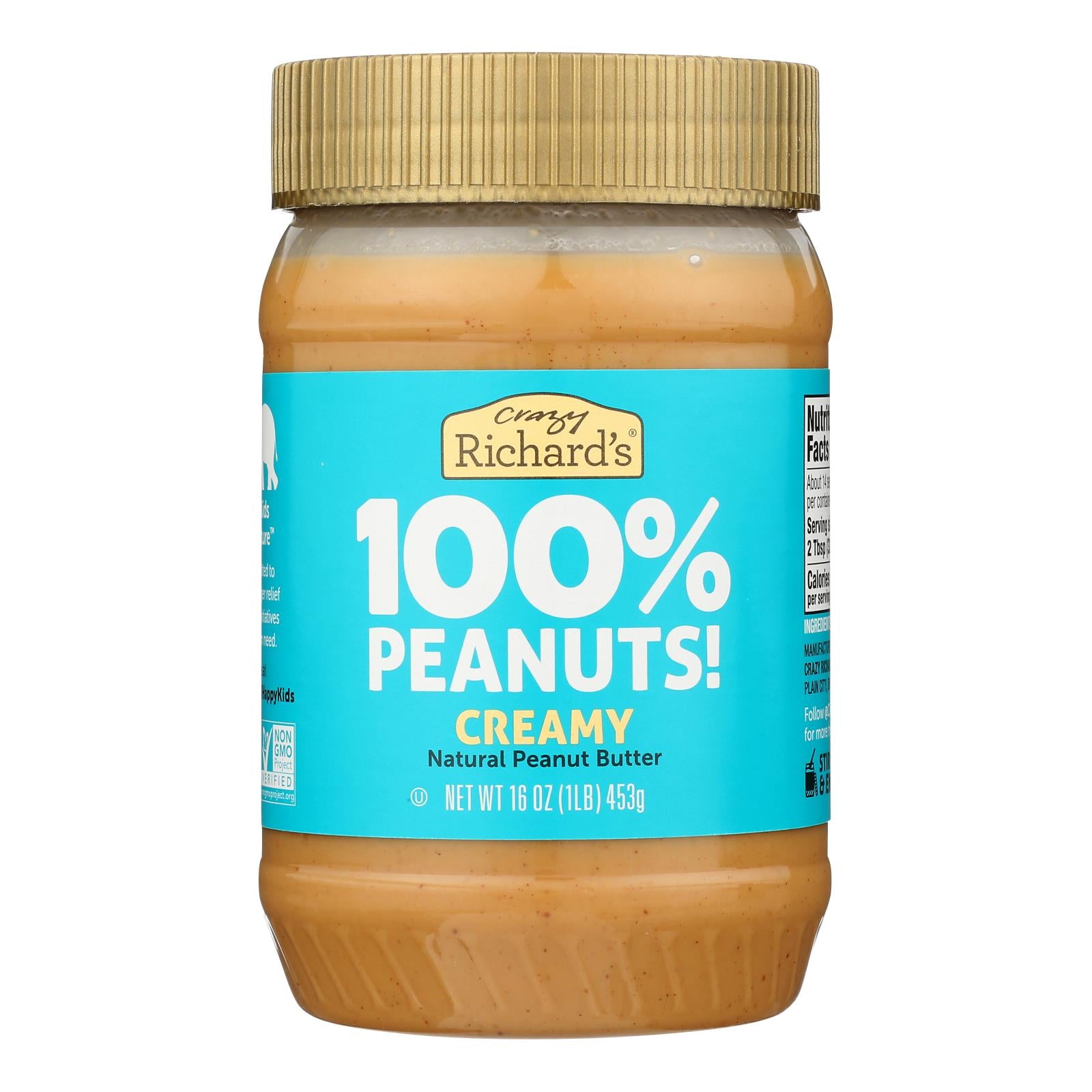 Crazy Richards Natural Creamy Peanut Butter - Case Of 12 - 16 Oz. - GreatEagleInc