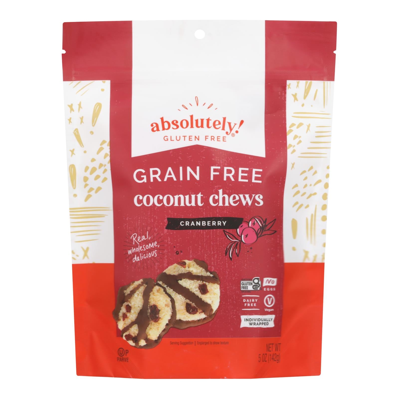 Absolutely Gluten Free Chews - Coconut - Cranberry - Gluten Free - Case Of 12 - 5 Oz - GreatEagleInc