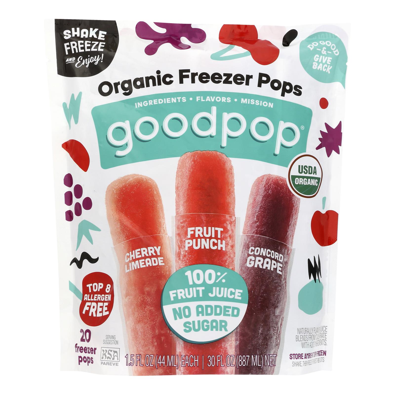 Goodpop - Freezer Pops Variety - Case Of 6-20/1.5 Z - GreatEagleInc