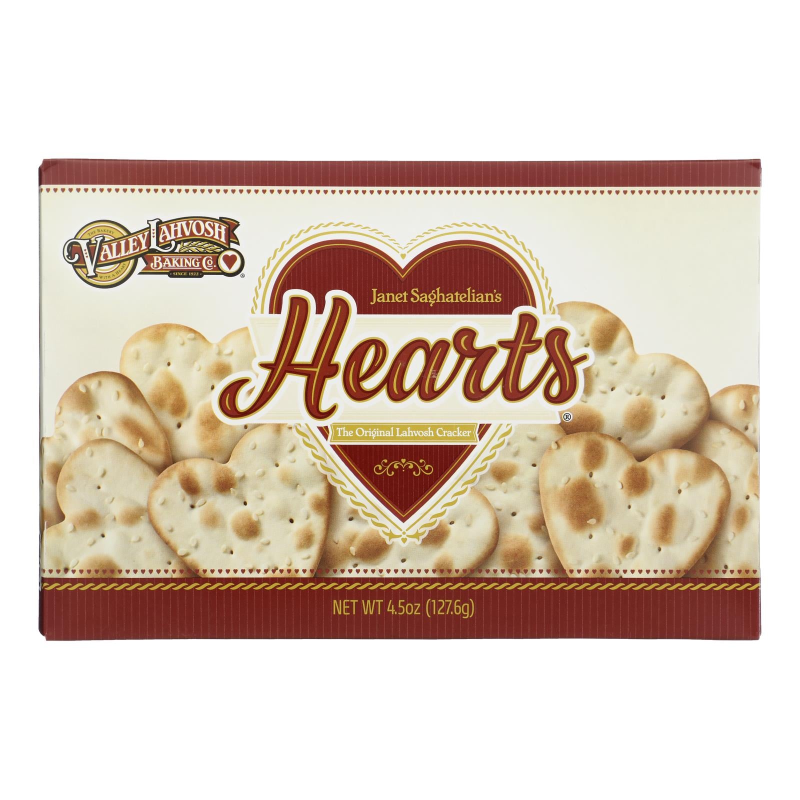 Valley Lahvosh - Hearts Original - Case Of 12-4.5 Oz - GreatEagleInc