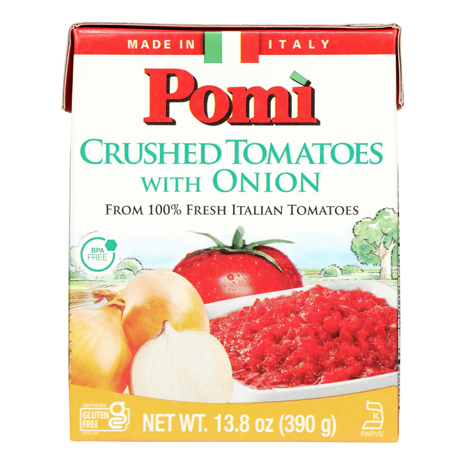 Pomi Tomatoes - Tomatoes Crshd With Onion - Case Of 12-13.8 Oz - GreatEagleInc