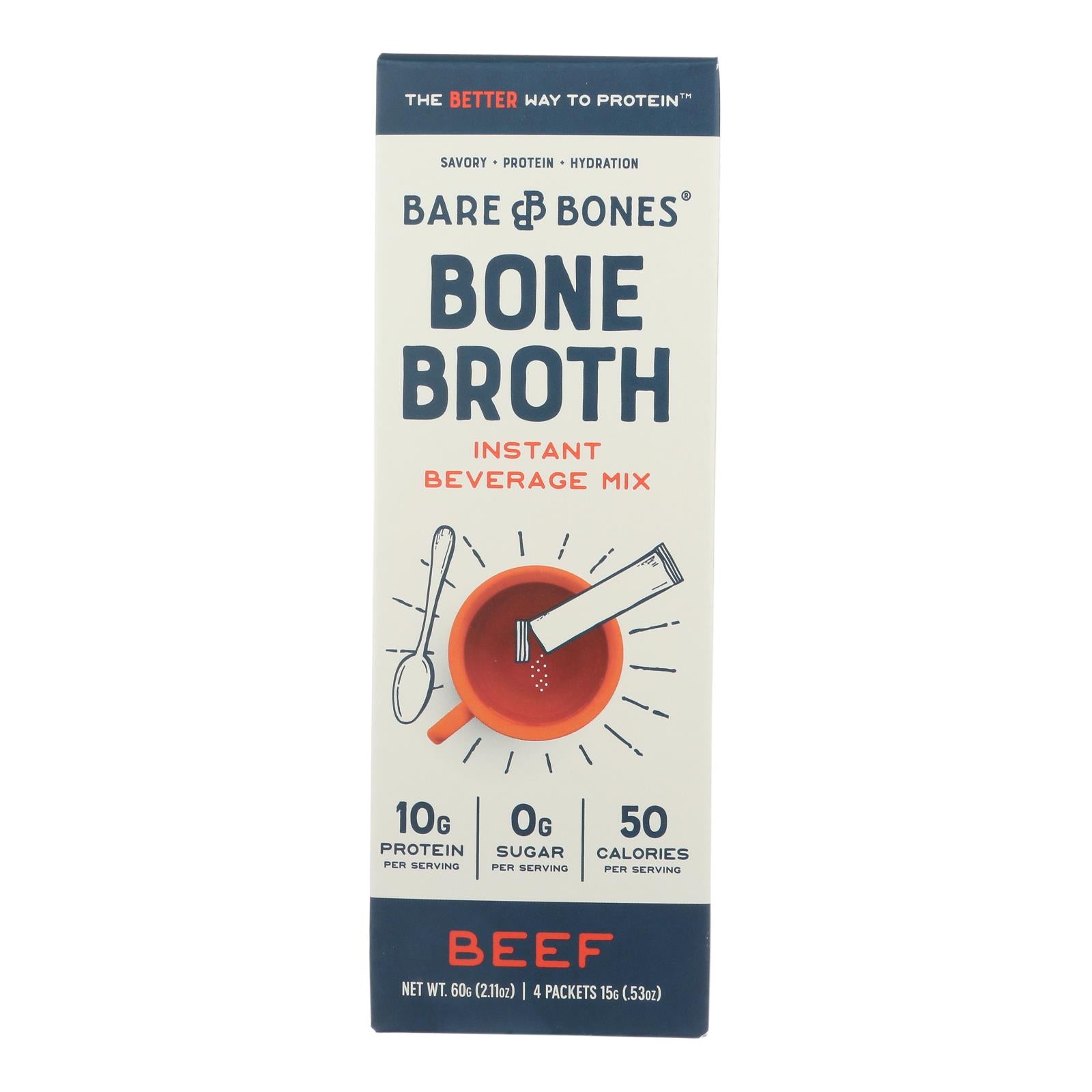 Bare Bones Broth - Bone Broth Bf Instnt Stk - Case Of 8-2.12 Oz - GreatEagleInc